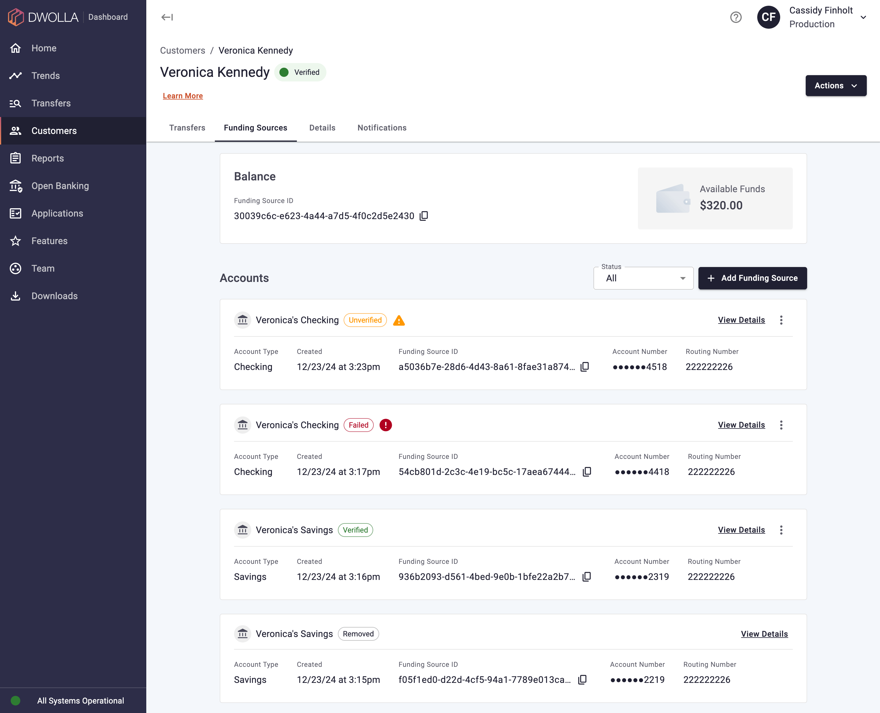 Dashboard image for funding sources